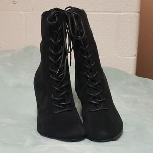 4.5 inch black heel boots